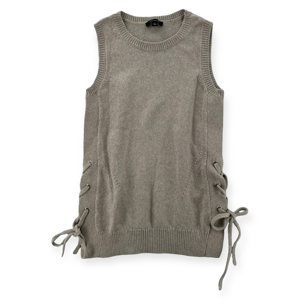 Ann Taylor‎ Sweater Tank Top Womens XS Knit Side Lace Up Tie Blouse Stretch